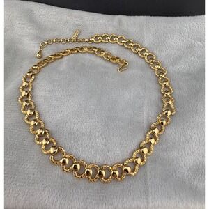 Vintage Monet Necklace Gold Tone Signed Title Wave 16"